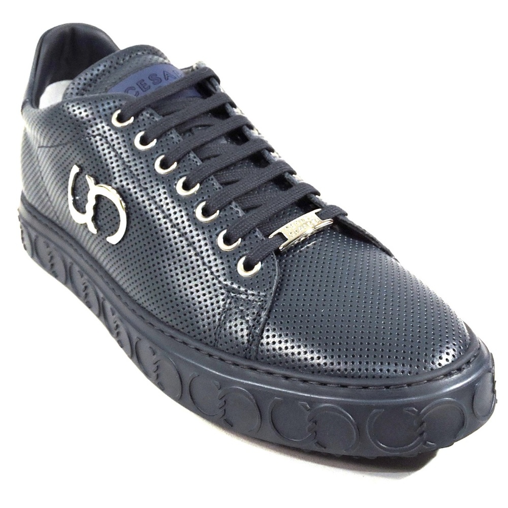 CASADEI 🇮🇹 MEN'S BLUE LEATHER COMFORT FASHION SNEAKER - Picture 3 of 8
